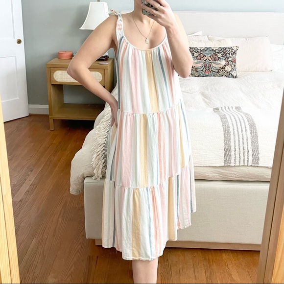 Rails Dresses & Skirts - Rails Capri Melon Stripe Tiered Midi Dress